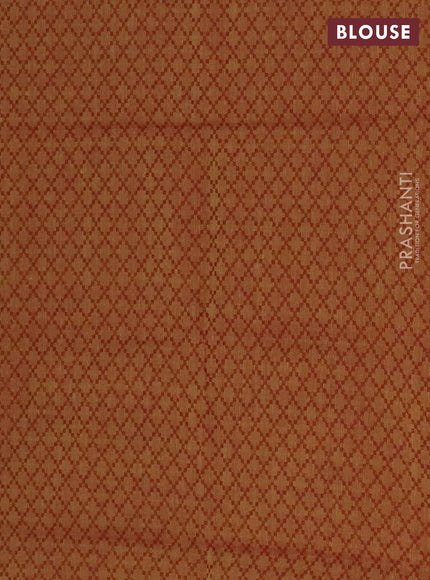 Chettinad cotton saree peacock blue and maroon with plain body and temple design zari woven border