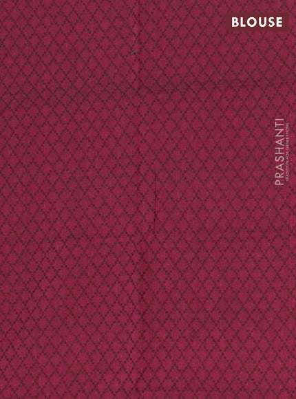 Chettinad cotton saree light green and wine shade with plain body and zari woven border