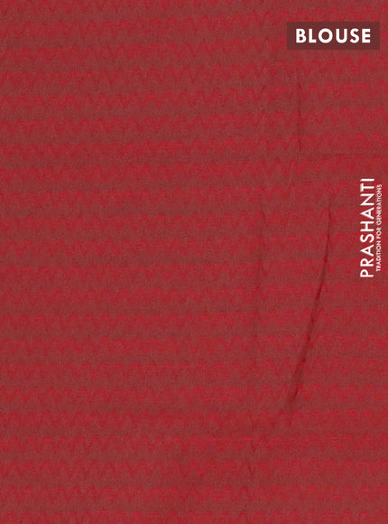 Chettinad cotton saree dark mustard and red with allover stripe pattern and ganga jamuna border