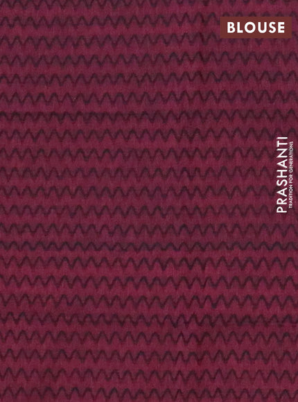Chettinad cotton saree pink and wine shade with plain body and zari woven border