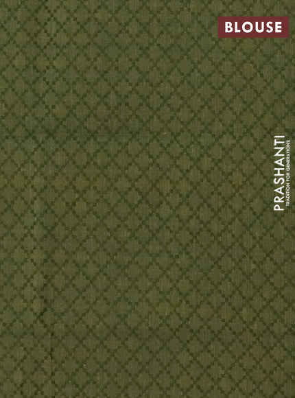 Chettinad cotton saree maroon and green with plain body and long rettapet zari woven border