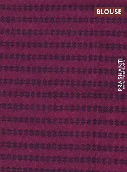 Chettinad cotton saree grey and magenta pink with plain body and temple design rettapet zari woven border