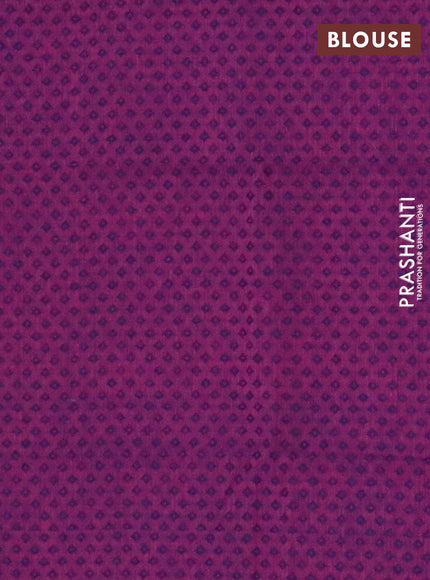 Chettinad cotton saree sap green and purple with plain body and zari woven simple border