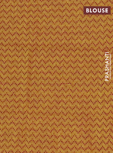 Chettinad cotton saree peacock green and mustard yellow with plain body and zari woven border