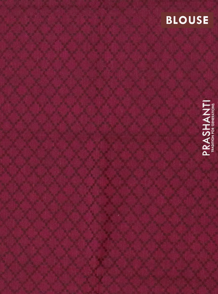 Chettinad cotton saree teal green and dark pink with plain body and temple design rettapet zari woven border