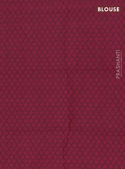 Chettinad cotton saree teal green and dark pink with plain body and temple design rettapet zari woven border