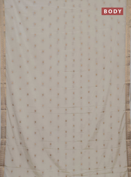 Semi mysore silk saree cream with allover paisley zari woven buttas and zari woven border