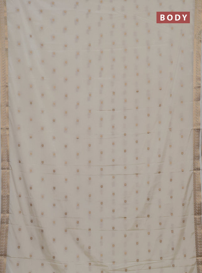 Semi mysore silk saree cream with allover paisley zari woven buttas and zari woven border