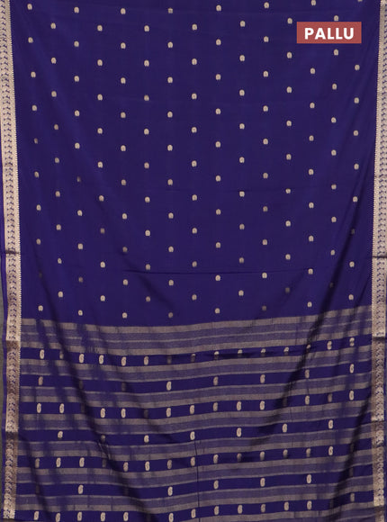 Semi mysore silk saree navy blue with allover paisley zari woven buttas and zari woven border