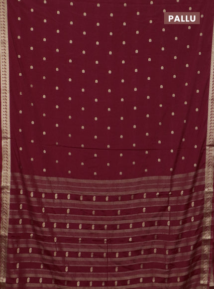 Semi mysore silk saree maroon with allover paisley zari woven buttas and zari woven border