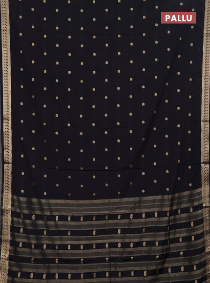 Semi mysore silk saree black with allover paisley zari woven buttas and zari woven border