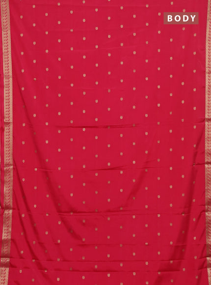 Semi mysore silk saree peach pink with allover paisley zari woven buttas and zari woven border