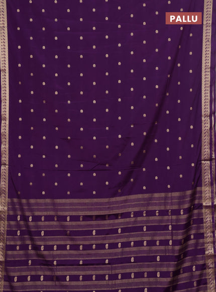 Semi mysore silk saree violet with allover paisley zari woven buttas and zari woven border