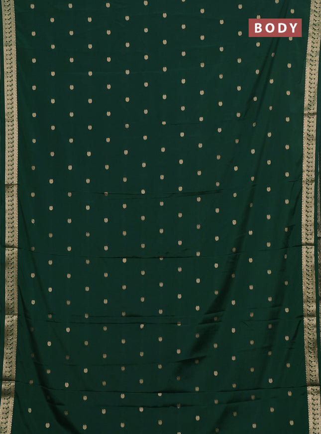 Semi mysore silk saree bottle green with allover paisley zari woven buttas and zari woven border
