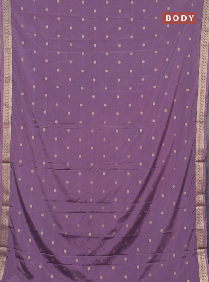 Semi mysore silk saree pastel purple with allover paisley zari woven buttas and zari woven border