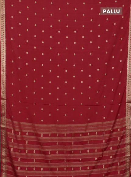 Semi mysore silk saree red with allover paisley zari woven buttas and zari woven border