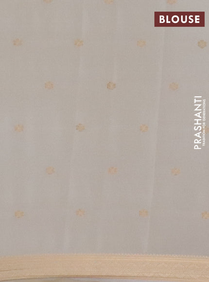 Semi mysore silk saree cream with allover zari woven buttas and zari woven border