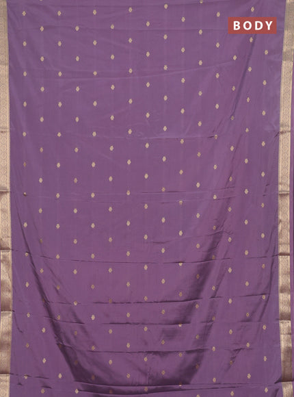 Semi mysore silk saree pastel purple with allover zari woven buttas and zari woven border