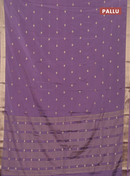 Semi mysore silk saree pastel purple with allover zari woven buttas and zari woven border