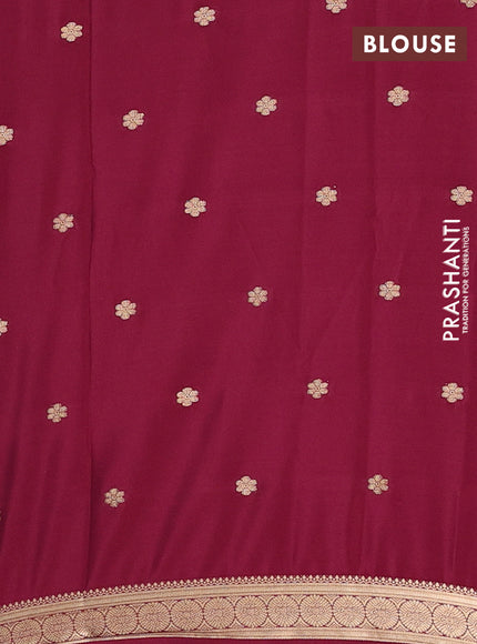 Semi mysore silk saree wine shade with allover zari woven buttas and zari woven border