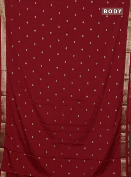 Semi mysore silk saree red with allover zari woven buttas and zari woven border