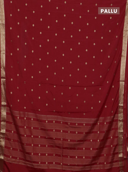 Semi mysore silk saree red with allover zari woven buttas and zari woven border