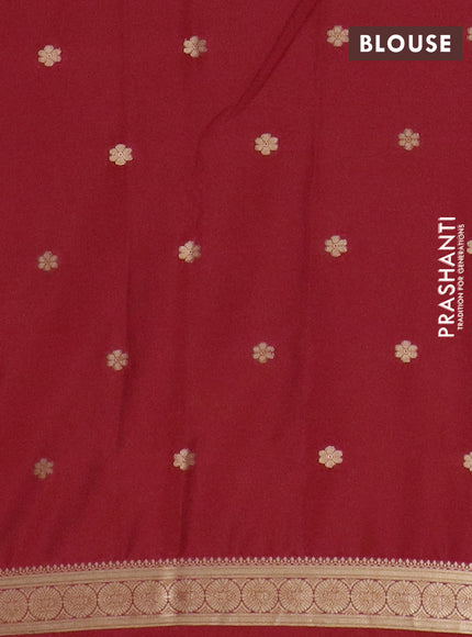Semi mysore silk saree red with allover zari woven buttas and zari woven border