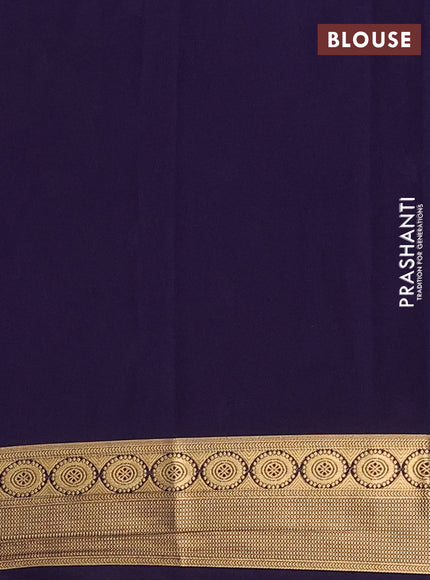 Semi mysore silk saree dark pink and violet with allover zari woven border and zari woven border