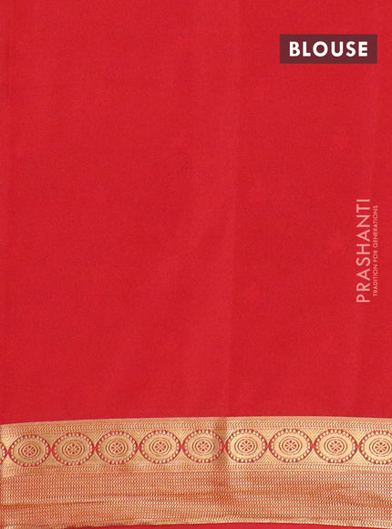 Semi mysore silk saree black and red with allover zari woven border and zari woven border