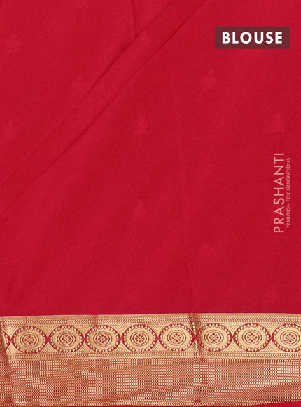 Semi mysore silk saree peach orange and pink with allover zari woven border and zari woven border