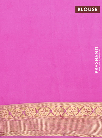 Semi mysore silk saree red and lotus pink with allover zari woven border and zari woven border