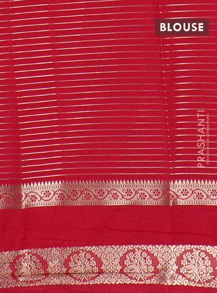 Semi mysore silk saree peach shade and pink with allover zari weaves and rettapet zari woven border