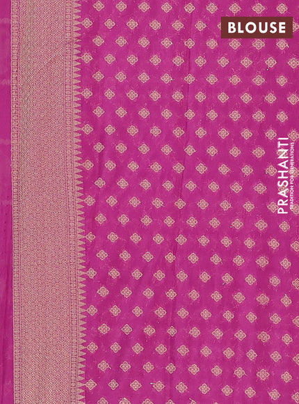 Semi mysore silk saree light pink with allover zari checks & buttas and zari woven border