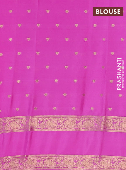 Semi mysore silk saree wine shade and light pink with allover zari woven buttas and rettapet zari woven border