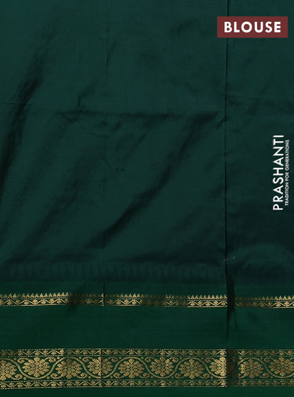 Narayanpet silk saree candy pink and green with allover zari checks & buttas and temple design rettapet zari woven border