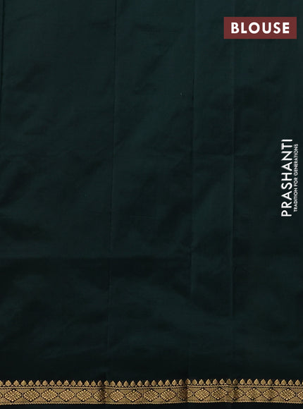 Narayanpet silk saree light green and bottle green with allover zari woven buttas and zari woven border