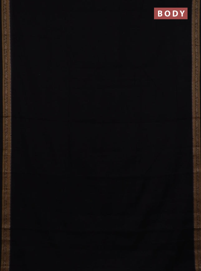 Narayanpet cotton saree black and maroon with plain body and thread woven border