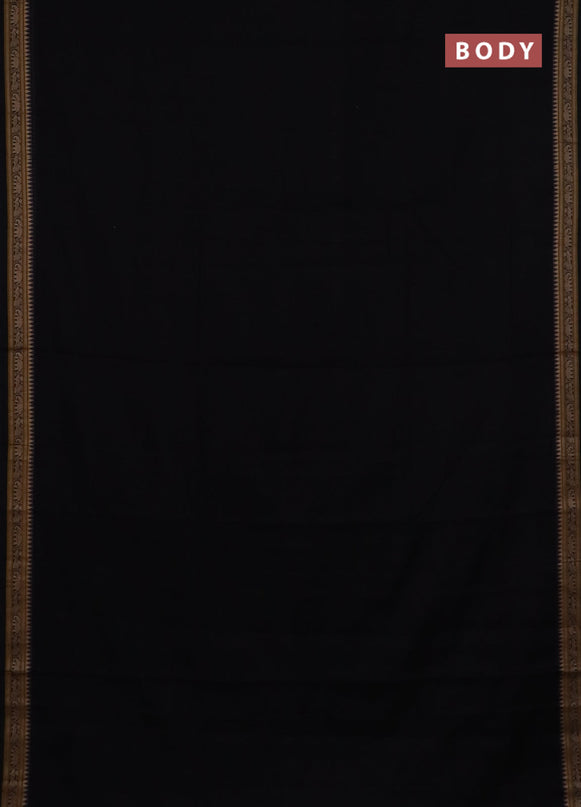 Narayanpet cotton saree black and maroon with plain body and thread woven border