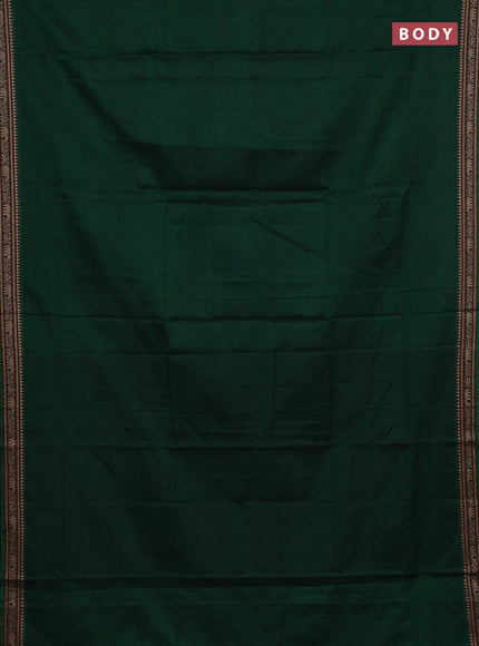 Narayanpet cotton saree green and light green with plain body and thread woven border