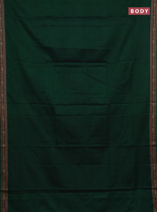 Narayanpet cotton saree green and light green with plain body and thread woven border