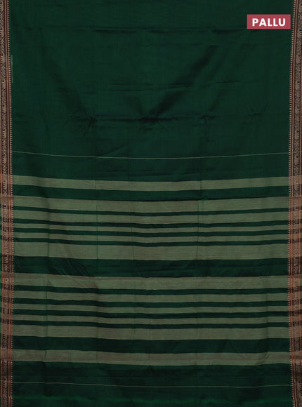 Narayanpet cotton saree green and light green with plain body and thread woven border