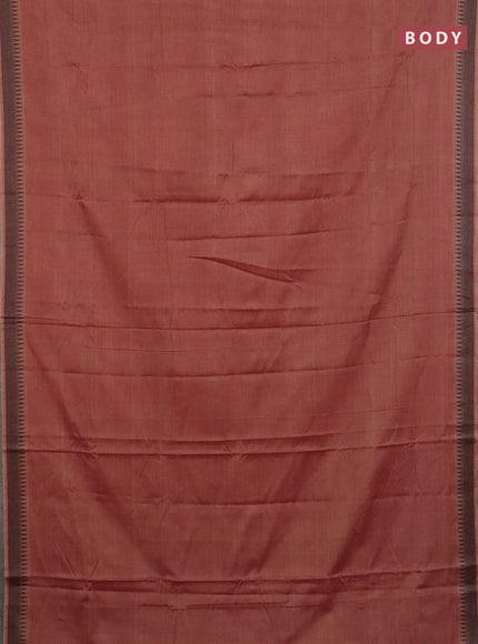 Narayanpet cotton saree pastel maroon and black with plain body and thread woven border