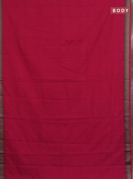 Narayanpet cotton saree pink and cs blue with plain body and thread woven border
