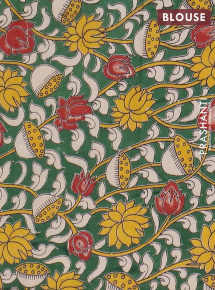 Narayanpet cotton saree deep wine shade and green with plain body and thread woven border