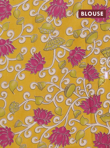 Narayanpet cotton saree violet and yellow with plain body and thread woven border