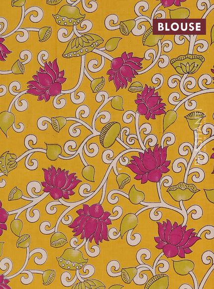 Narayanpet cotton saree dual shade of bluish green and yellow with plain body and thread woven border