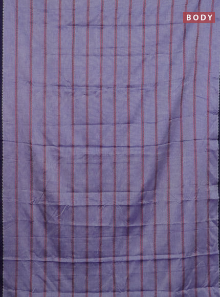 Narayanpet cotton saree lavender and violet with plain body and thread woven border