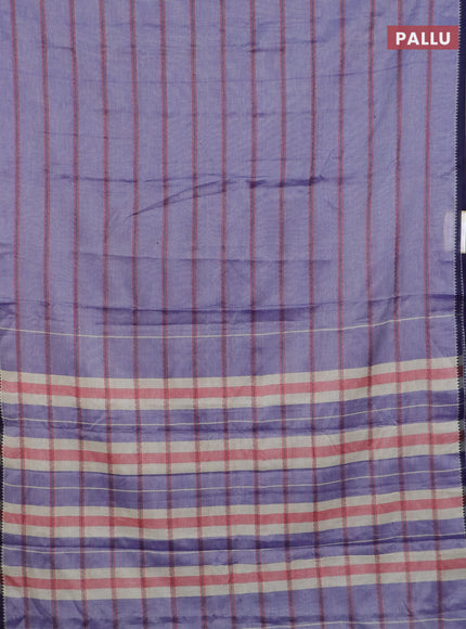 Narayanpet cotton saree lavender and violet with plain body and thread woven border