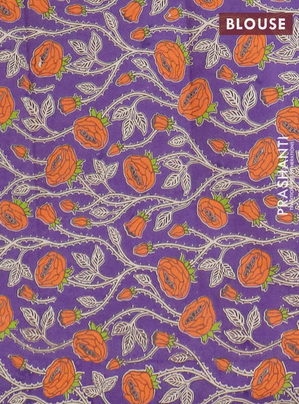 Narayanpet cotton saree lavender and violet with plain body and thread woven border