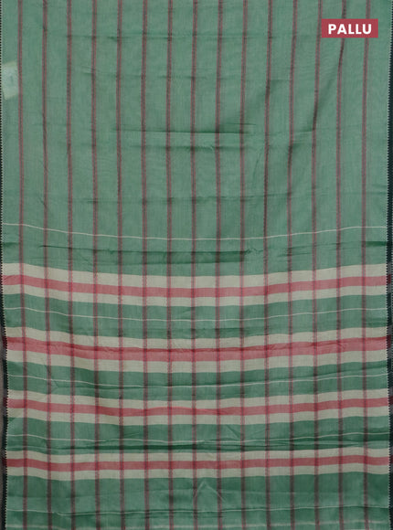 Narayanpet cotton saree green shade and light green with plain body and thread woven border